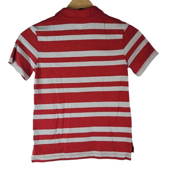 2/$15 Cherokee Boys Polo Shirt Red Striped Size 6 Small Short Sleeve Golf Collar - Picture 6 of 8